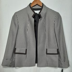 Tahari Houndstooth Suit Open Jacket
